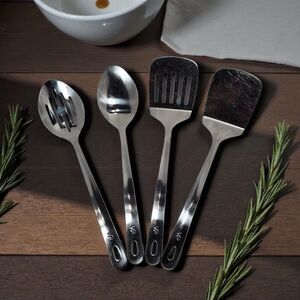 Wolfgang Puck Stainless Steel Utensil Set Lot of 4 Heavy Duty Spatulas Spoons